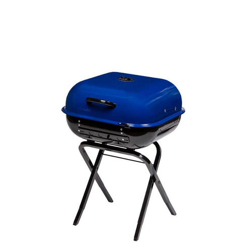 Americana Walk-A-Bout 2.0 portable charcoal grill with Ocean Blue lid