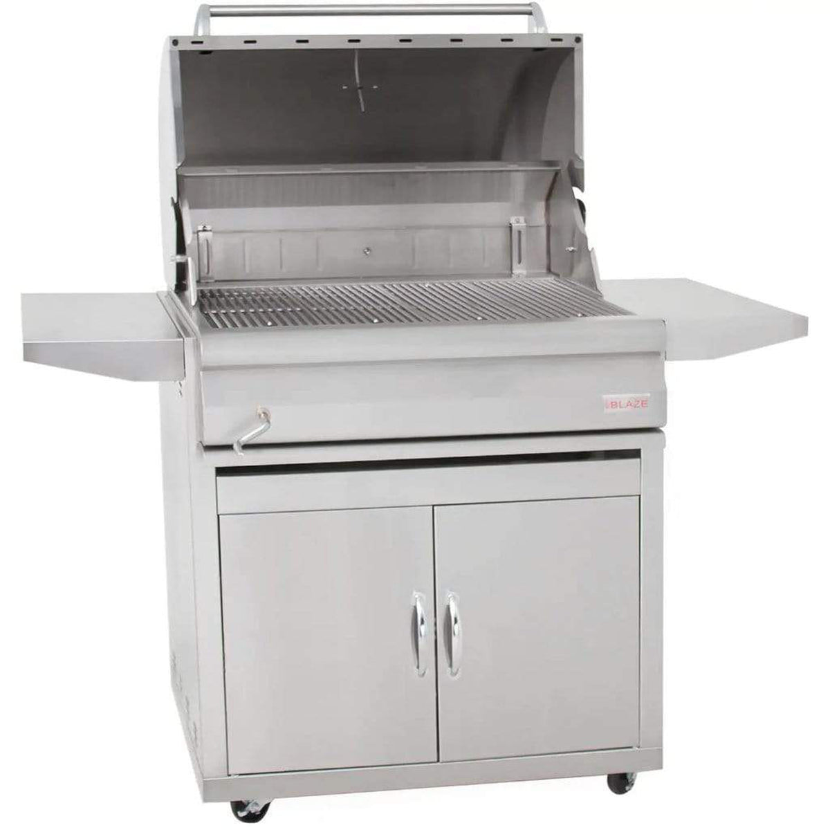 Blaze 32 inch stainless steel freestanding charcoal grill on cart – view 3