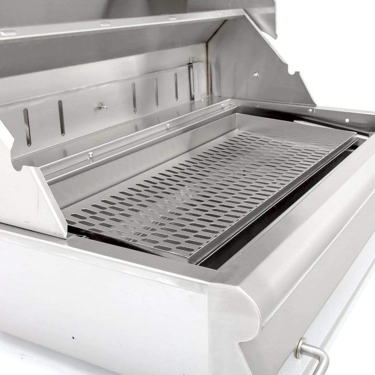 Blaze 32 inch stainless steel freestanding charcoal grill on cart – view 9