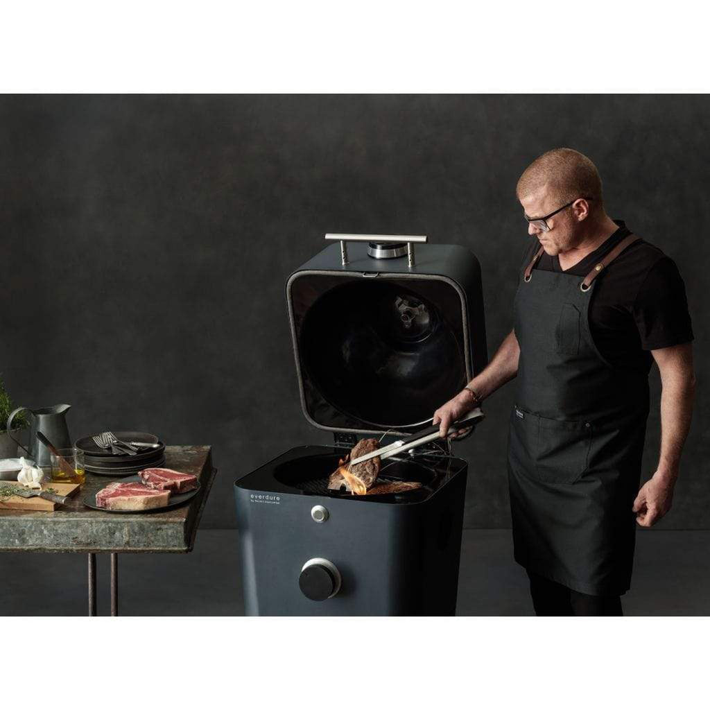 Everdure 4K electric ignition charcoal grill and outdoor oven on its stand – view 13
