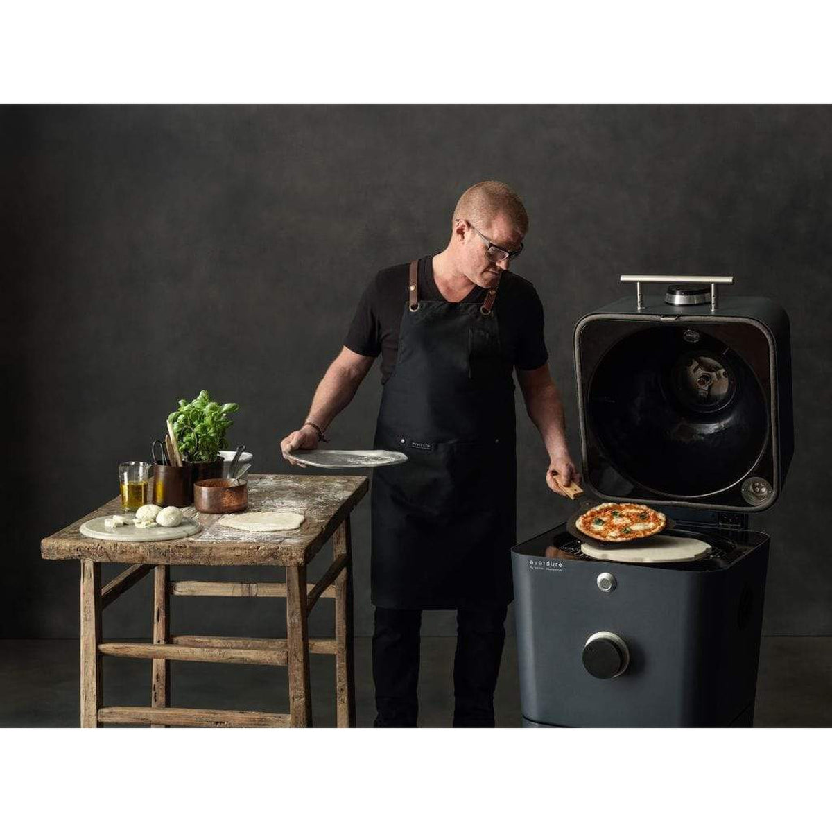 Everdure 4K electric ignition charcoal grill and outdoor oven on its stand – view 14