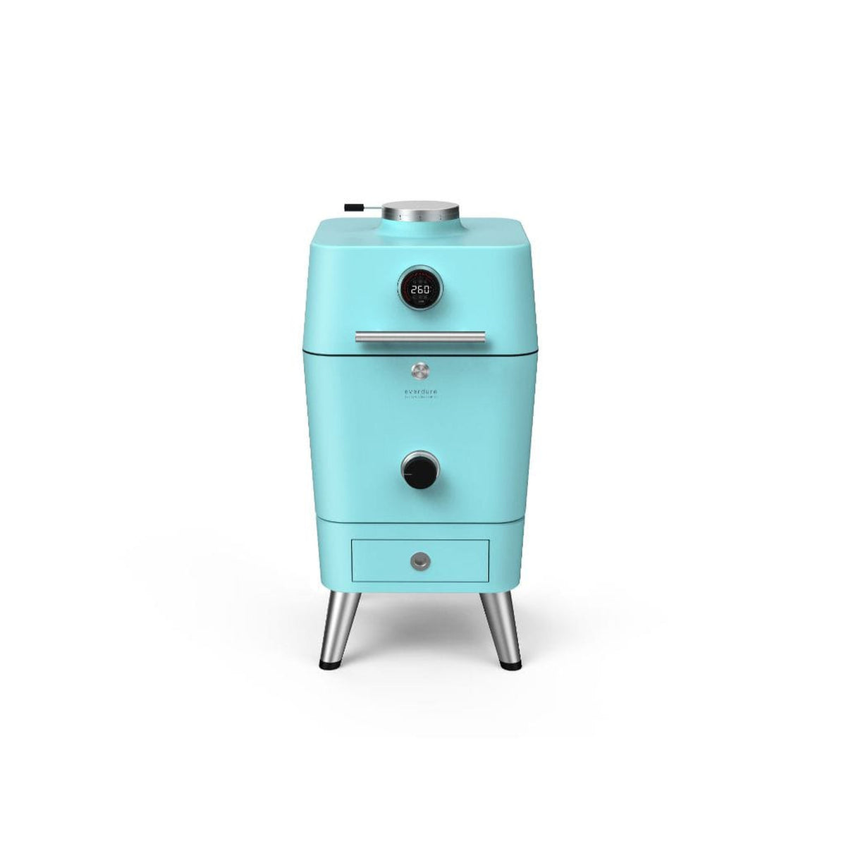 Everdure 4K electric ignition charcoal grill and outdoor oven on its stand – view 2