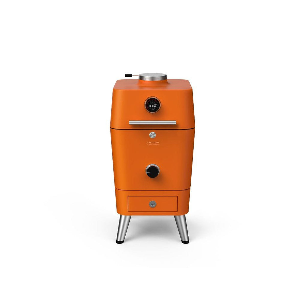 Everdure 4K electric ignition charcoal grill and outdoor oven on its stand – view 3
