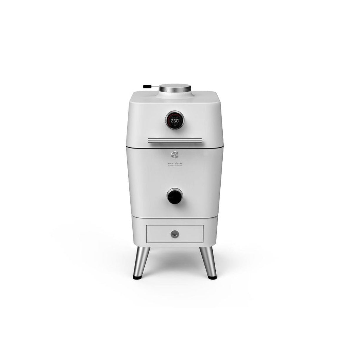 Everdure 4K electric ignition charcoal grill and outdoor oven on its stand – view 5