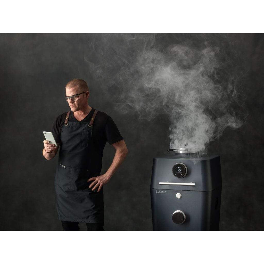 Everdure 4K electric ignition charcoal grill and outdoor oven on its stand – view 9