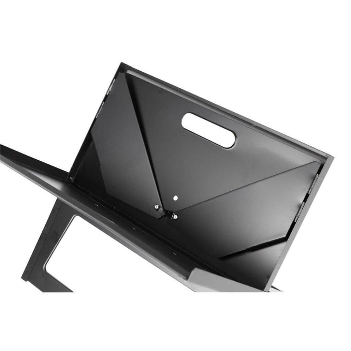 Fire Sense Notebook portable charcoal grill folded open on a table – view 9