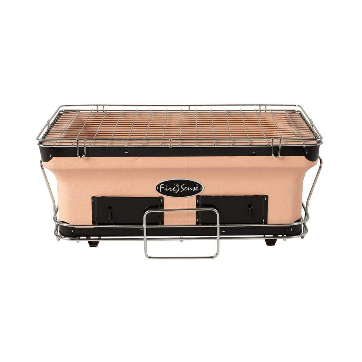 Fire Sense 18 inch handmade clay yakitori tabletop charcoal grill on chrome stand