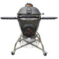 Gunmetal gray Icon Grills XD702 Maxis ceramic kamado grill on storage cart