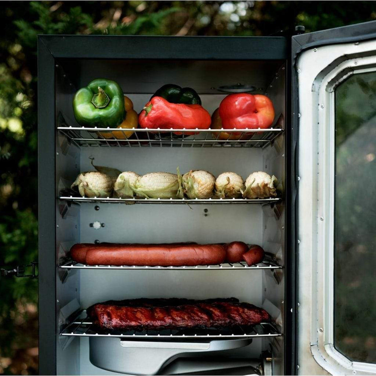 Black Masterbuilt digital electric smoker with four racks – view 8