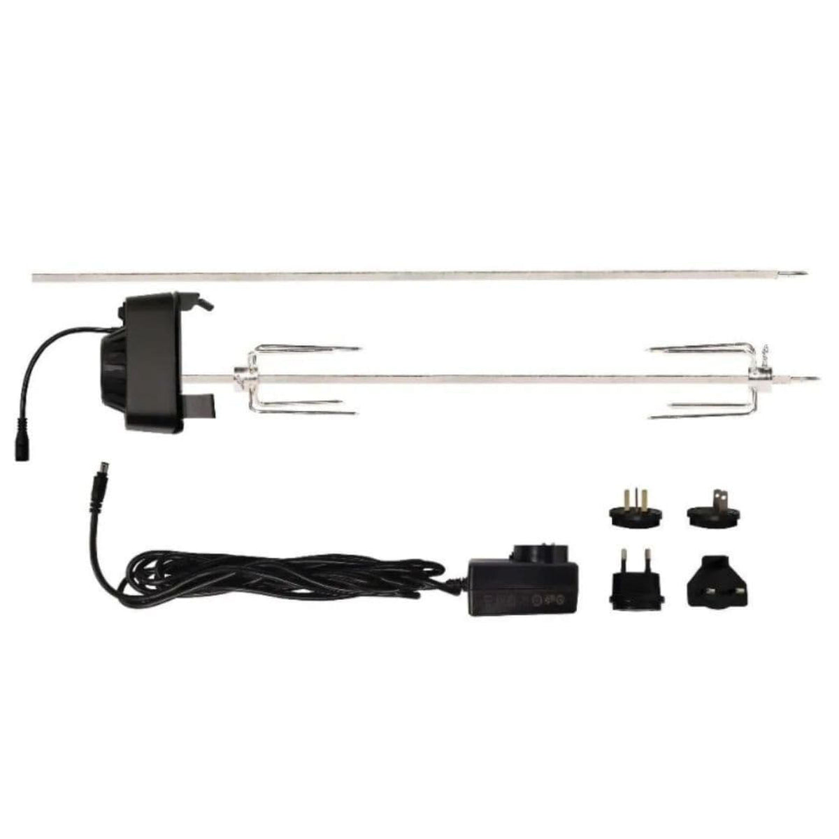 Masterbuilt Gravity Series rotisserie kit with spit rod, claws and motor