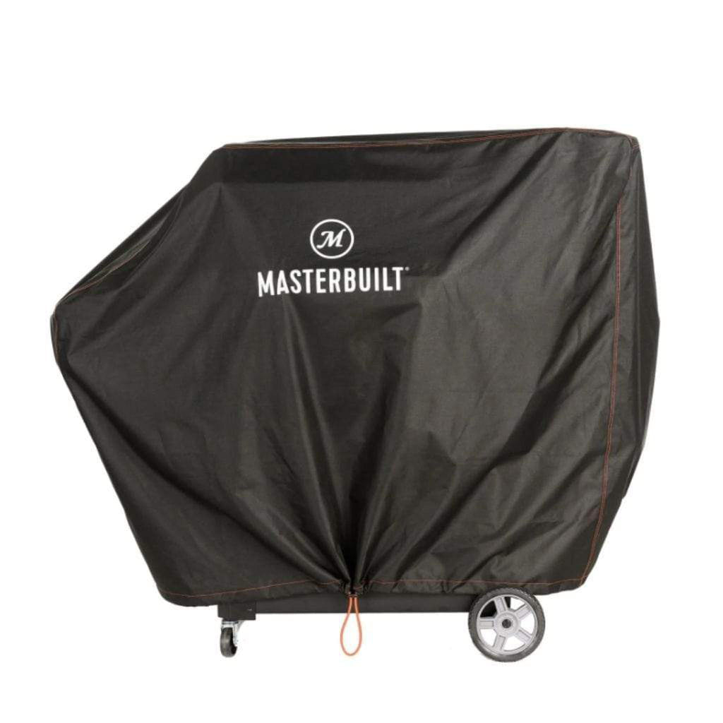 Black Masterbuilt cover fitted over a Gravity Series 560 grill