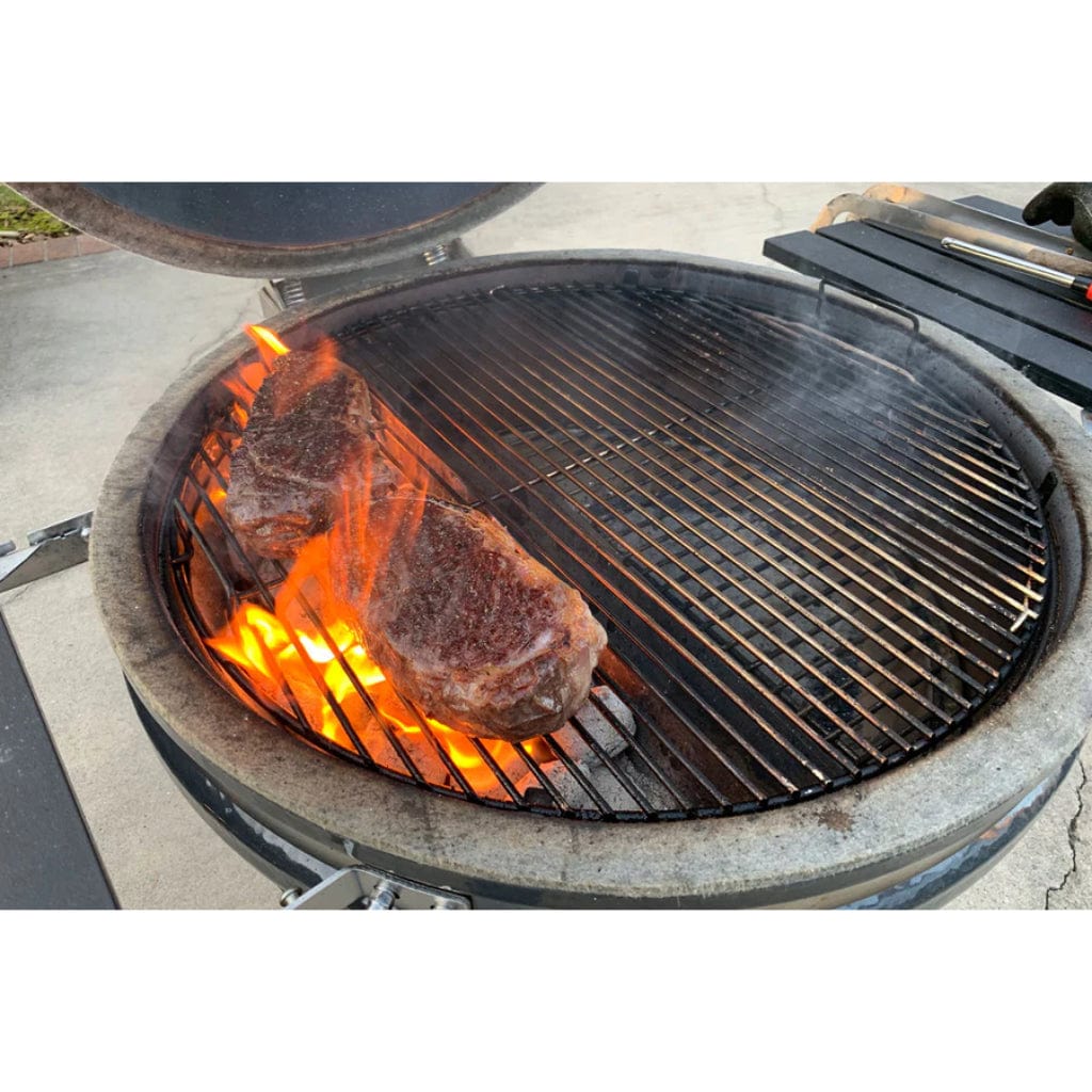 SnS Grills Slow N Sear Deluxe 22 inch ceramic kamado grill with side shelves – view 8