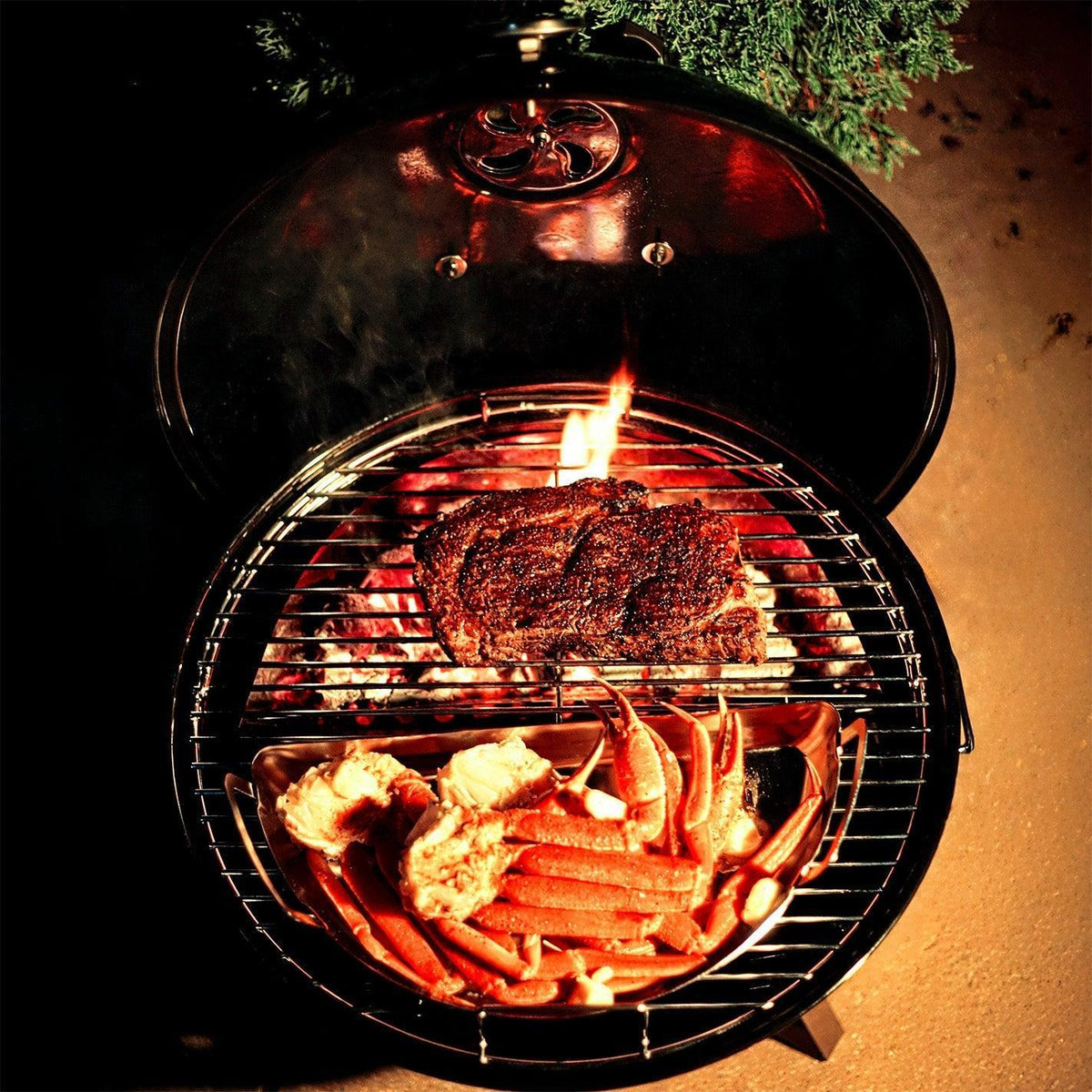 Black SnS Grills Home N Roam 18 inch travel kettle charcoal grill – view 21