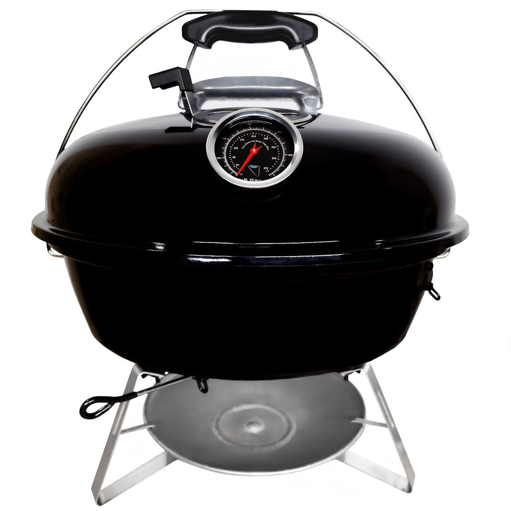 Black SnS Grills Home N Roam 18 inch travel kettle charcoal grill