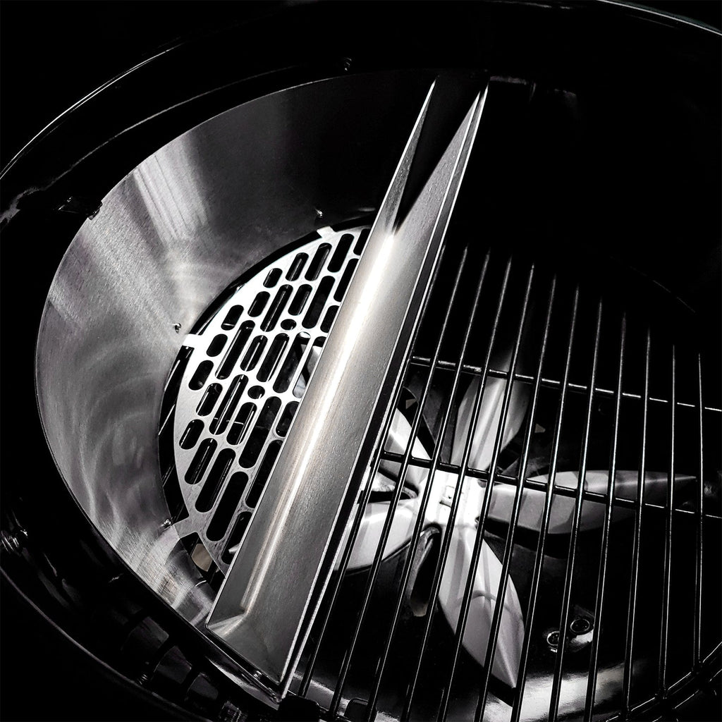 Black SnS Grills 22 inch Slow N Sear kettle charcoal grill with side shelf – view 11