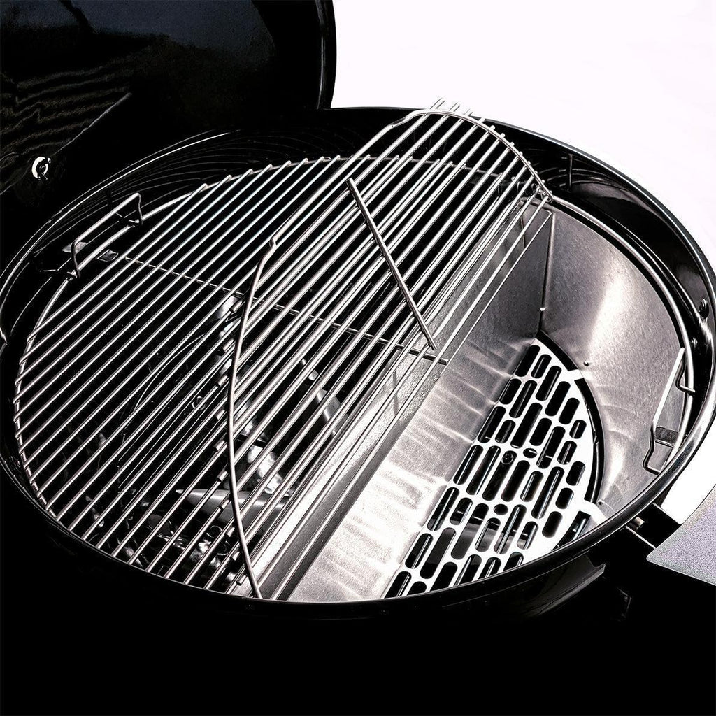 Black SnS Grills 22 inch Slow N Sear kettle charcoal grill with side shelf – view 13