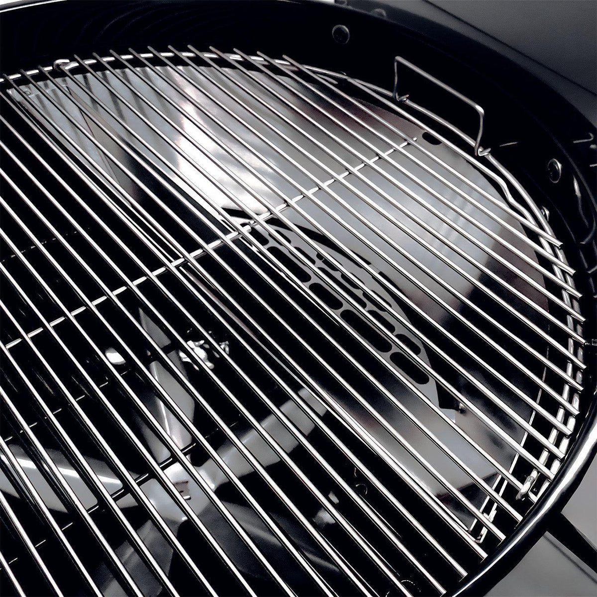 Black SnS Grills 22 inch Slow N Sear kettle charcoal grill with side shelf – view 14