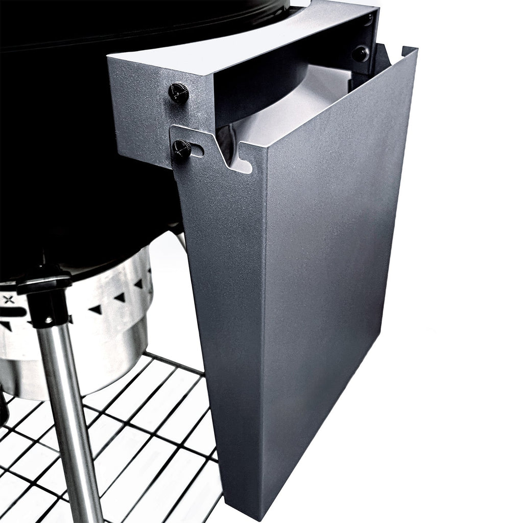 Black SnS Grills 22 inch Slow N Sear kettle charcoal grill with side shelf – view 7