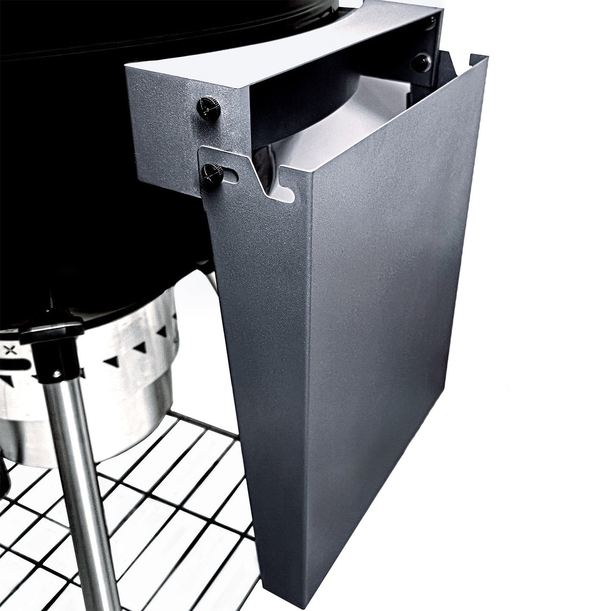 Black SnS Grills 22 inch Slow N Sear kettle charcoal grill with side shelf – view 7