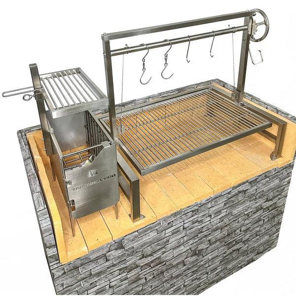 Tagwood BBQ BBQ09SS 40 inch stainless steel Argentine grill insert with V-shaped grates – view 12