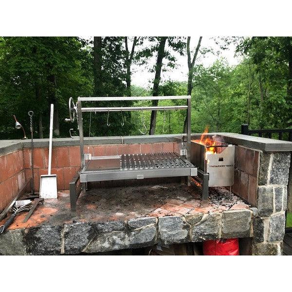 Tagwood BBQ BBQ09SS 40 inch stainless steel Argentine grill insert with V-shaped grates – view 17