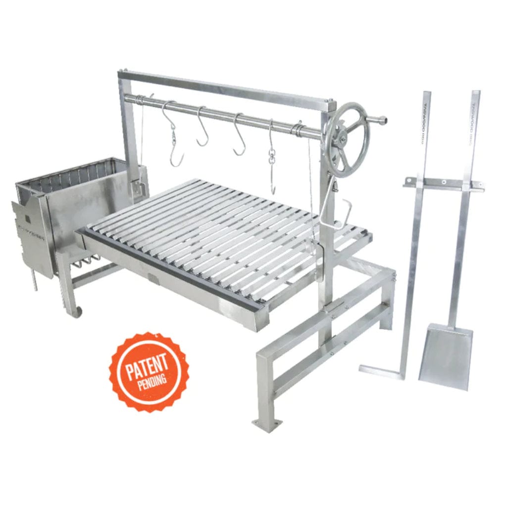 Tagwood BBQ BBQ09SS 40 inch stainless steel Argentine grill insert with V-shaped grates – view 2