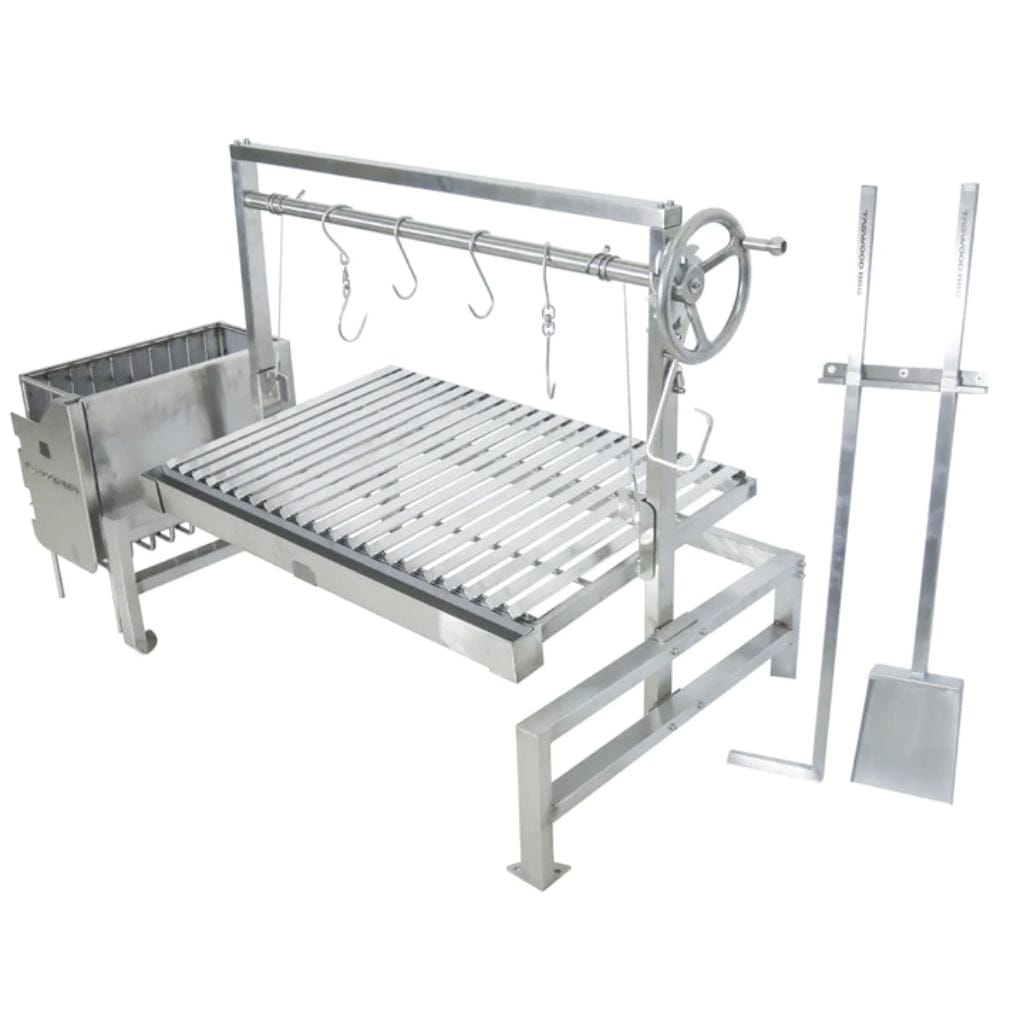 Tagwood BBQ BBQ09SS 40 inch stainless steel Argentine grill insert with V-shaped grates – view 6