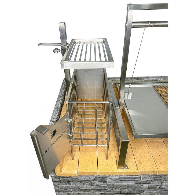 Tagwood BBQ BBQ09SS 40 inch stainless steel Argentine grill insert with V-shaped grates – view 7